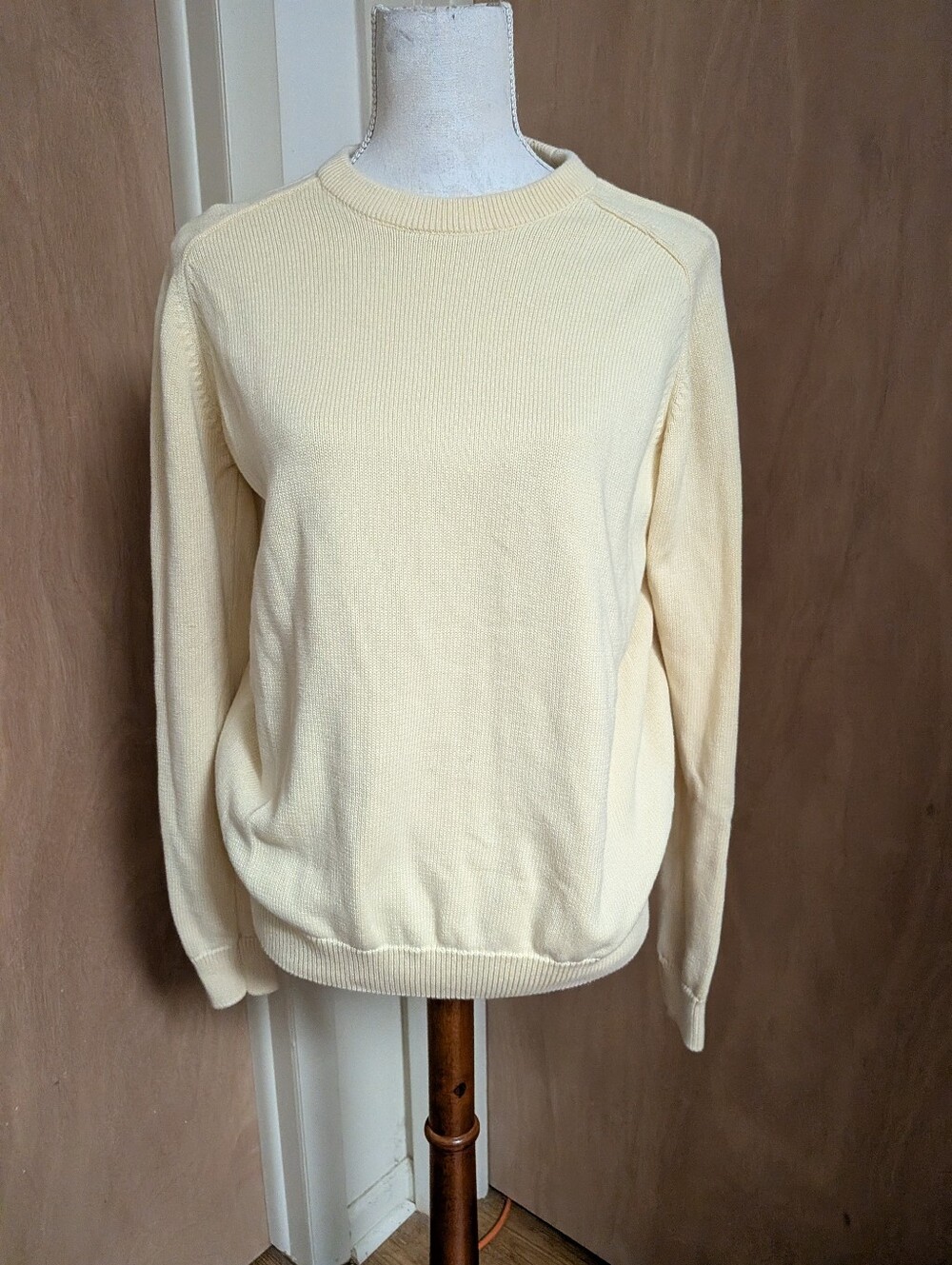 ZARA Cream Ivory Ribbed Knit Crewneck Sweater Small